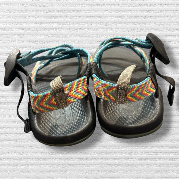 Chaco Kids Z/1 Sandals Size 13Y Multicolor Rainbow Strappy Outdoor Hiking Shoes - Picture 4 of 6
